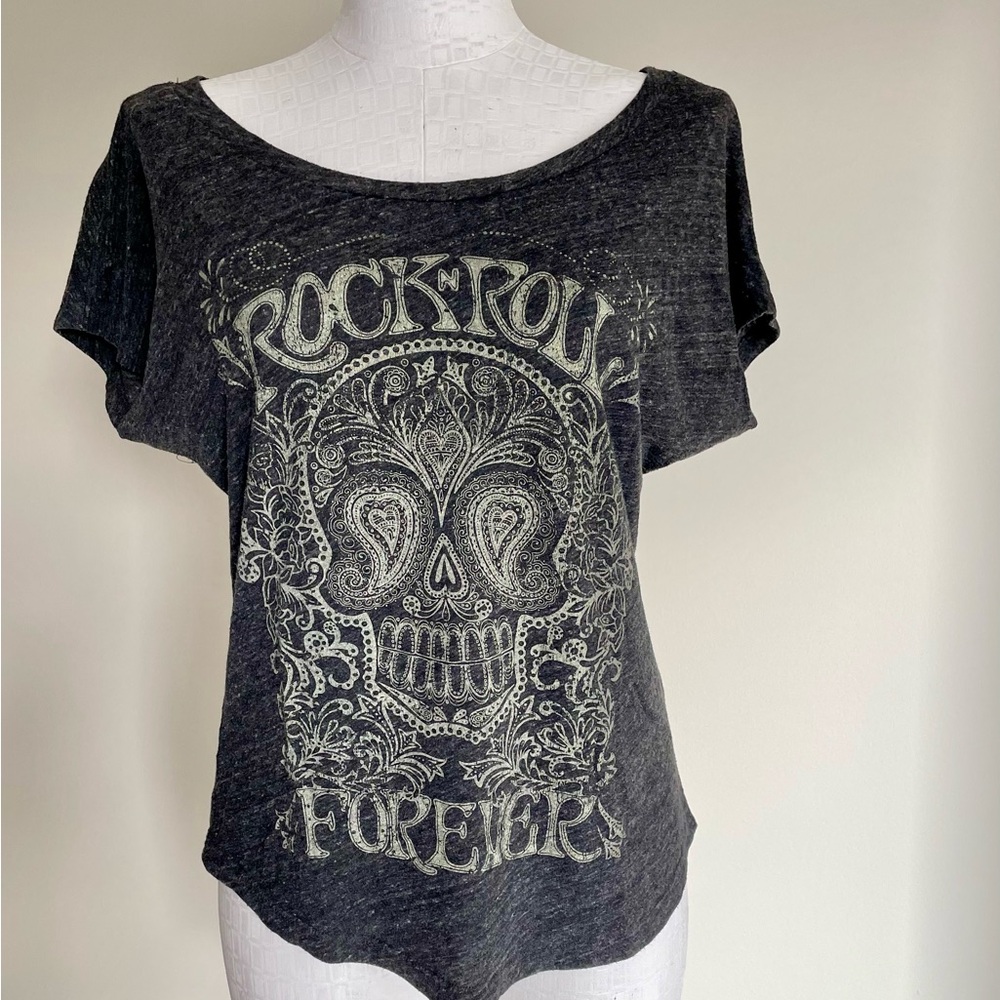 Rock & Roll Forever Charcoal Grey  Graphic Tee
